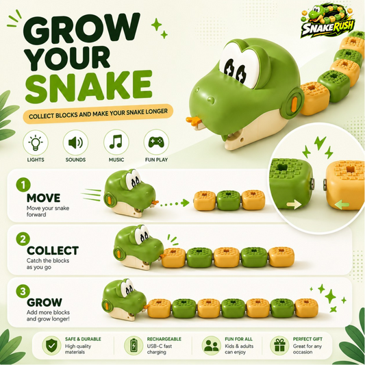 SnakeRush™ – Le serpent qui grandit en jouant 🐍