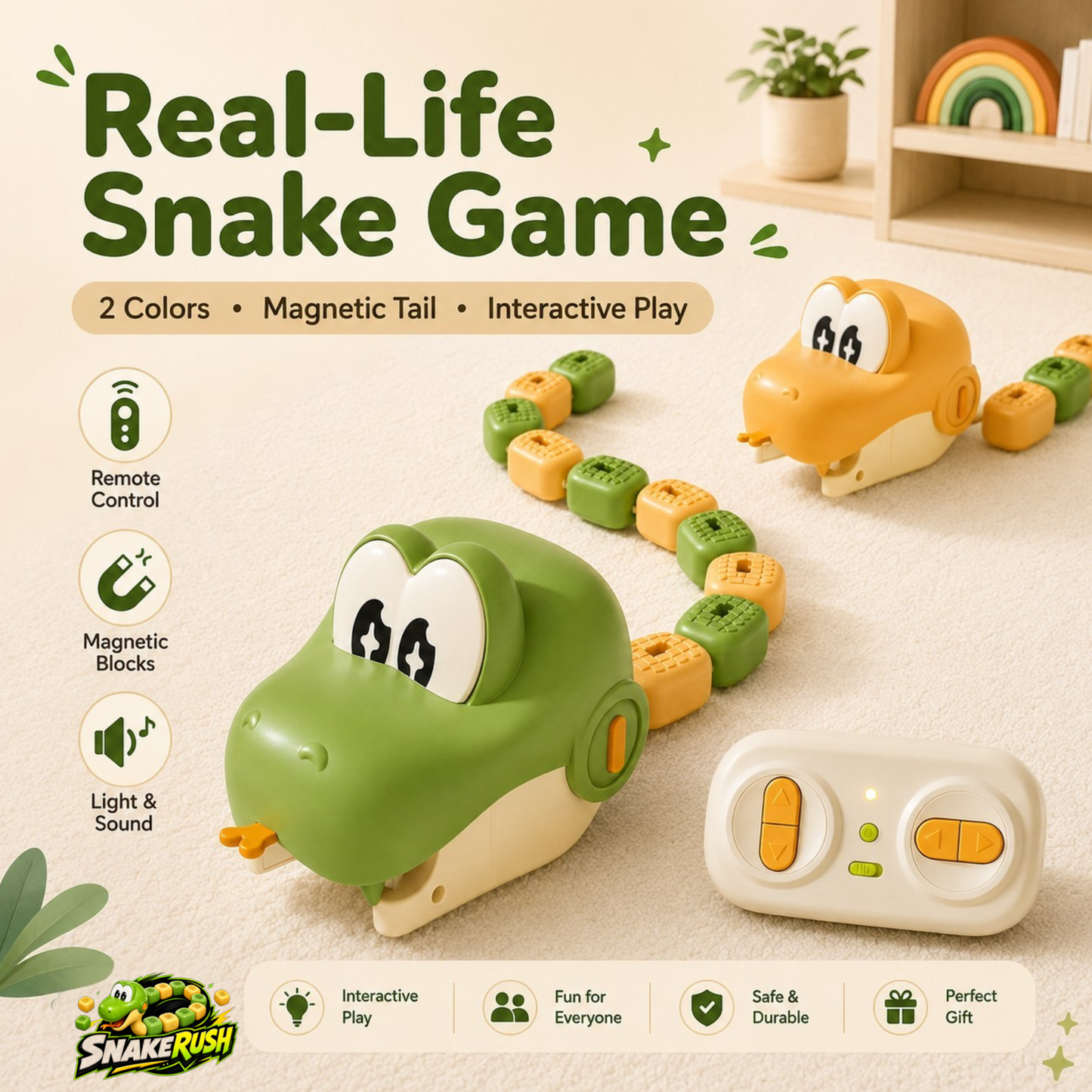 SnakeRush™ – Le serpent qui grandit en jouant  🐍